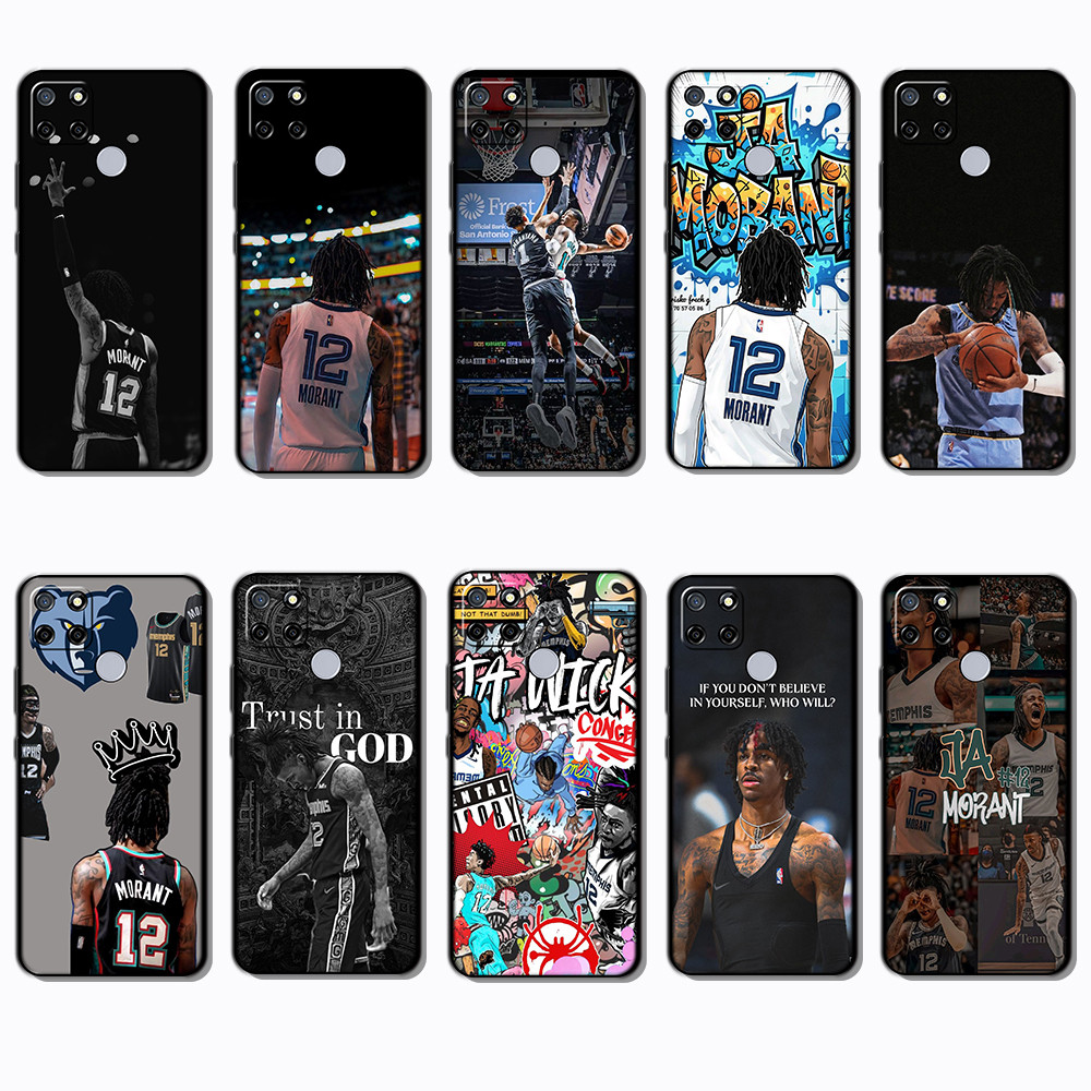 Ốp điện thoại màu đen mềm cho Realme C1 C2 C3 C11 C12 C15 C17 C20C 21 Ja Morant caseg