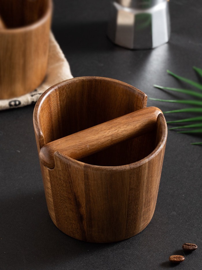 Acacia Gỗ Bán Tự Động Cà Phê Đất Xô Knock-out Xô Mặt Đất Hộp Gỗ Chắc Chắn Knock-out Trough Cà Phê Dụ