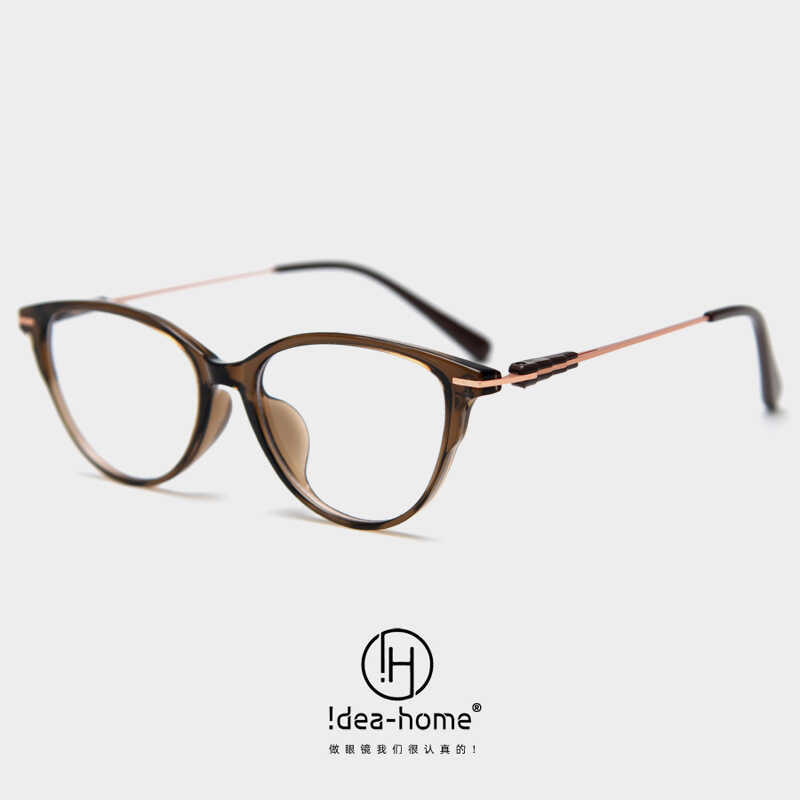 72358 Thời Trang Độc Đáo Hình Mèo Cận Thị Khung Nữ Retro Đồng Bằng Tính Khí Cổ Trắng Có Thể Phù Hợp 