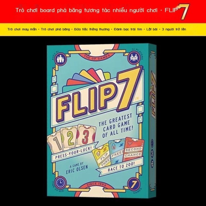 Flip 7 board game thẻ bài nhiều người chơi giải trí giải trí trò chơi bảng may mắn