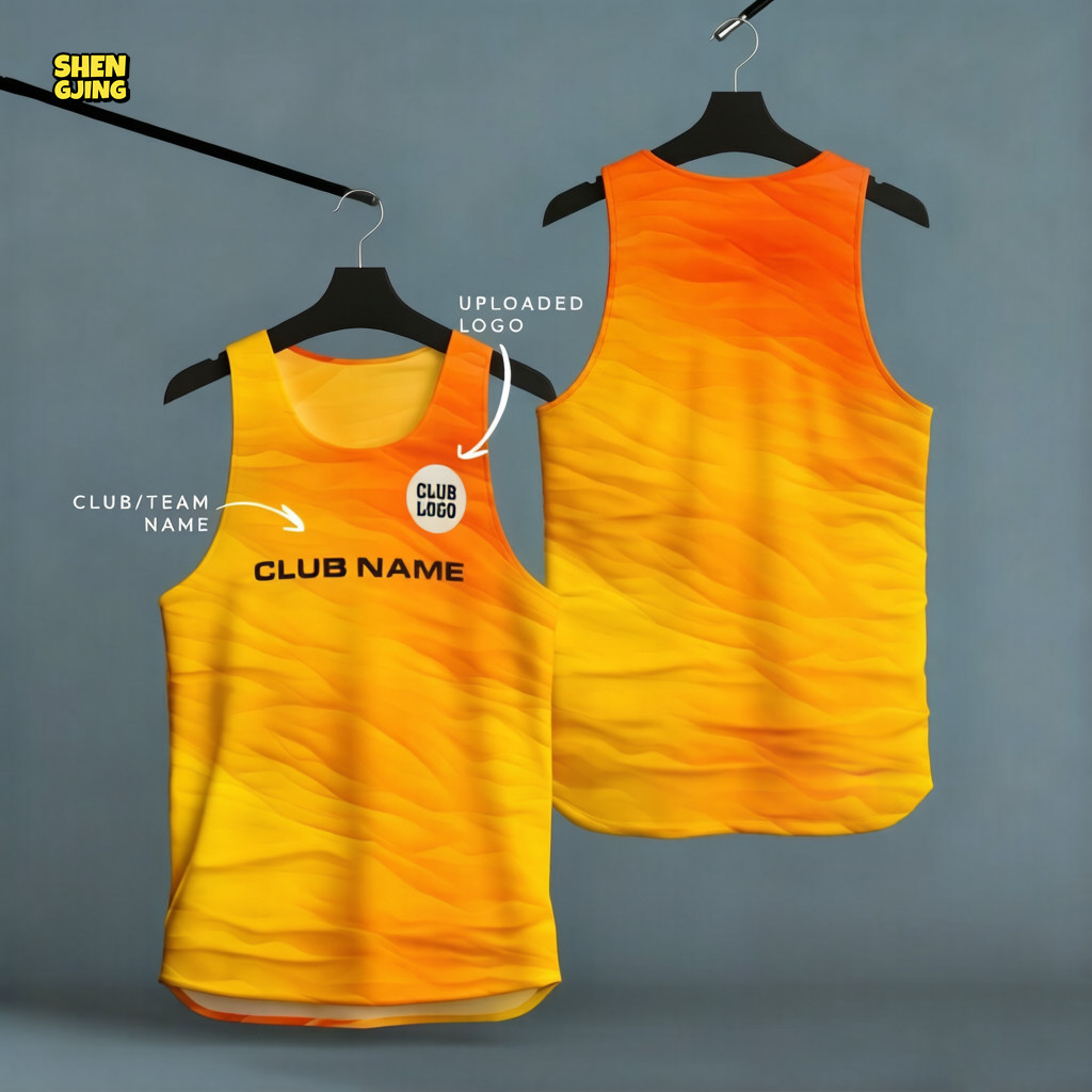 SHENGJING-Custom Gradient Wave Running Singlet Quick Dry Tank Top