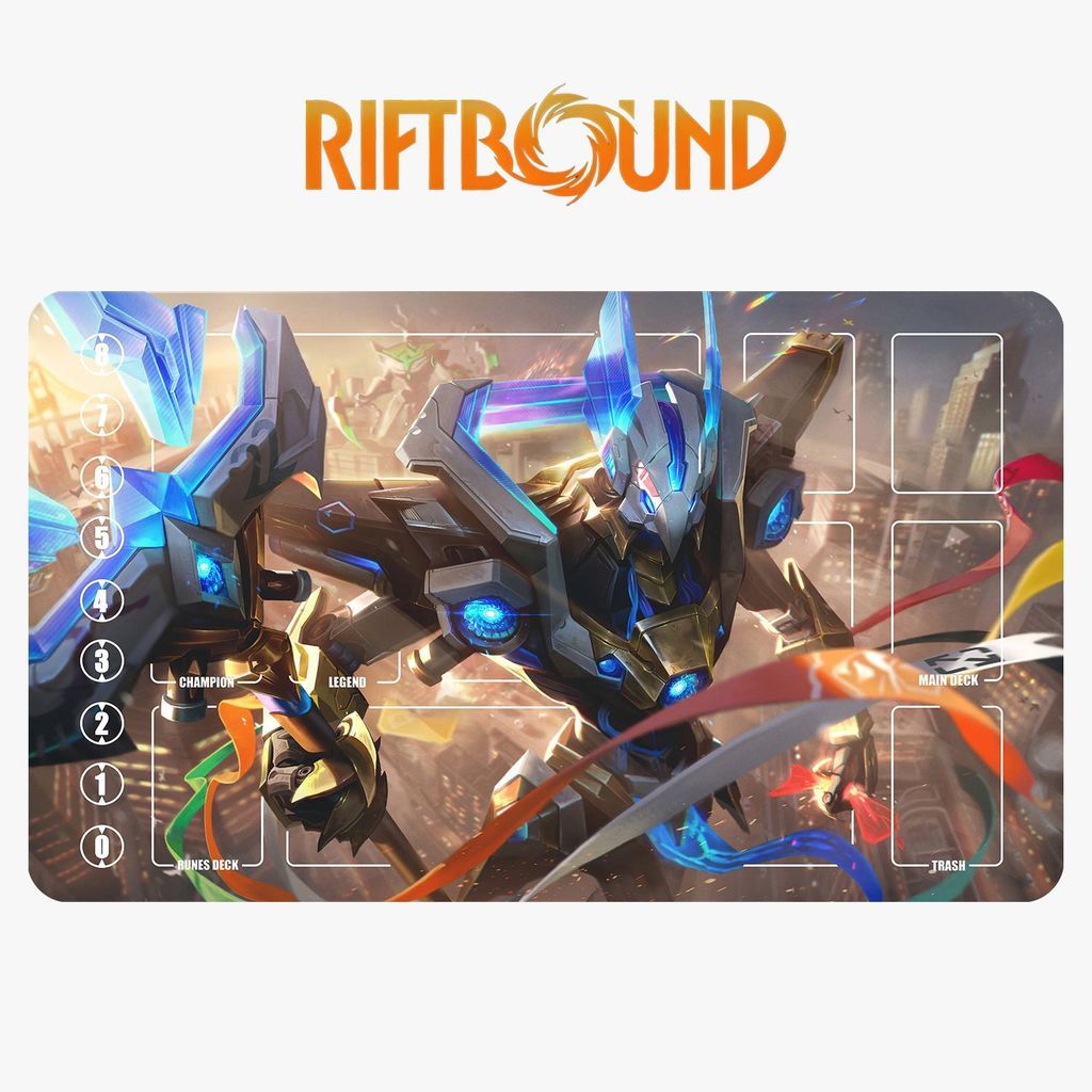 Liên Minh Huyền Thoại Runes Battlefield Card Mat, Sa Mạc Hoàng Đế Azel Seaming Có Thể Giặt Thẻ Thảm 