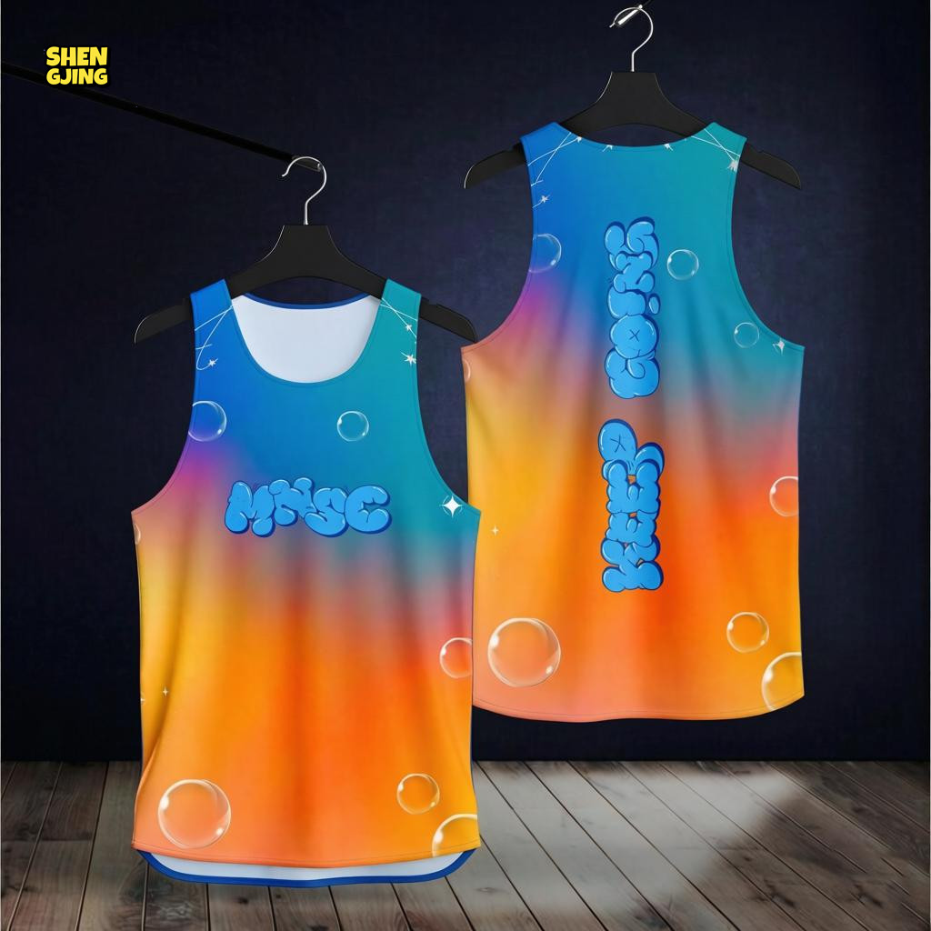 SHENGJING-MNSC Keep Going Gradient Running Singlet Quick Dry Tank Top