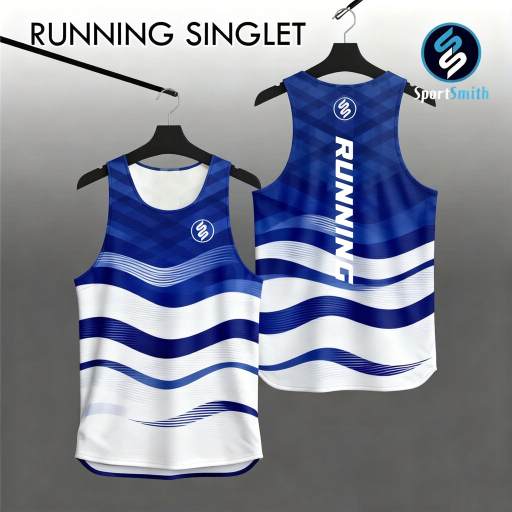 Singlet chạy bộ sóng xanh SportSmith