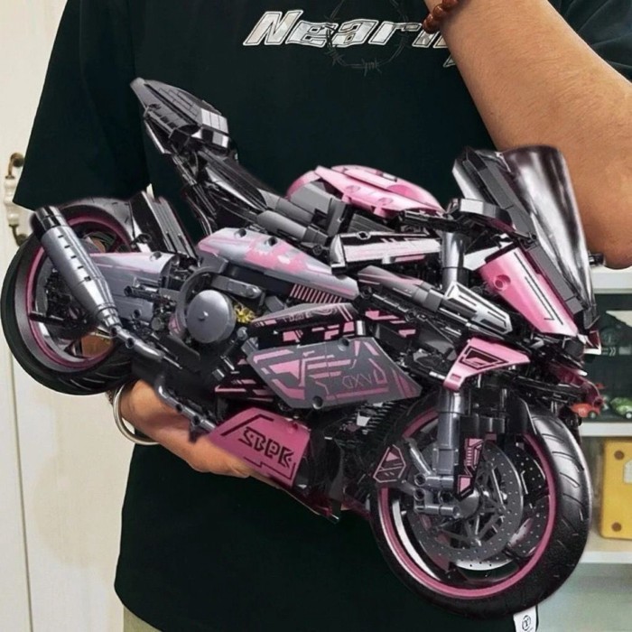 Tương thích với xe máy LEGO BMW M1000RR, khó lắp ráp các khối xây dựng xếp hình, mô hình đồ chơi, q
