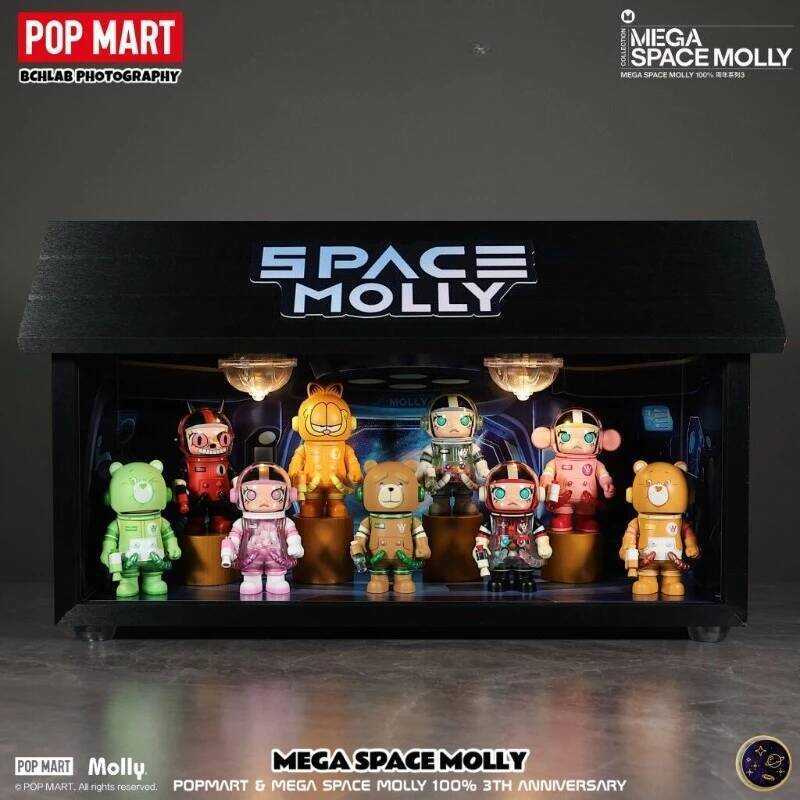 POP MART Mega Space Molly 100% 3th Anniversary Series Blind Box Action Anime Figure Ornament Collect
