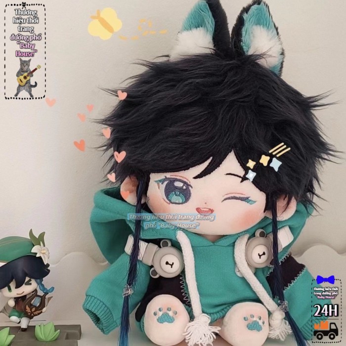 Genshin Impact 20cm Wendy Cotton Doll Quà tặng sinh nhật Fengshen Gift Girl Game Doll Genshin Impac