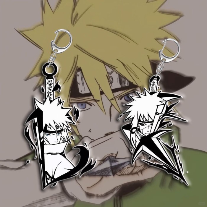 Naruto Minato Namikaze Acrylic Móc Khóa Thứ Tư Hokage Kunai Anime Túi Mặt Dây Chuyền Sưu Tập