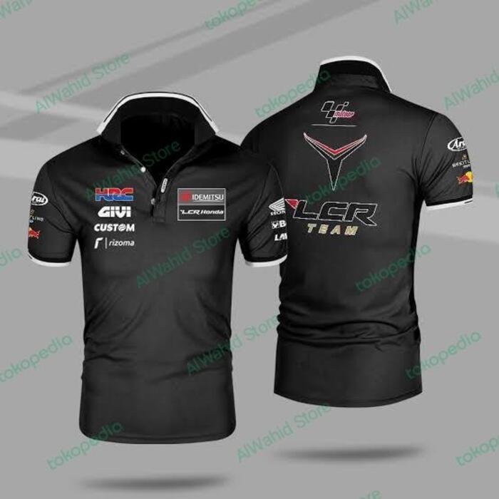 Áo Polo Motogp, Áo thun cổ Motogp, Áo thun đồng phục Motogp, Áo thun LCR Fleet-Đỏ, 5XL