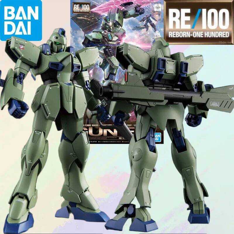 Bandai MODEL KIT RE 1/100 GUNDAM LM111E02 GUN EZ Anime Action Figure Assembly Toy Model Gifts For bo