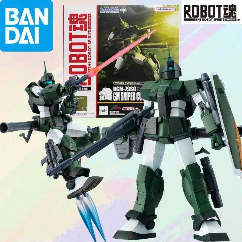 Bandai MODEL KIT THE ROBOT SPIRITS RGM-79SC GM SNIPER CUSTOM Anime Action Figure Toys Model Gifts Fo