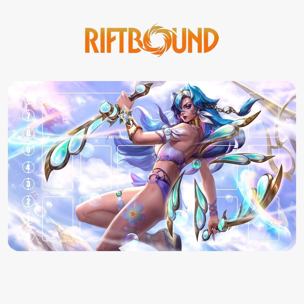 League of Legends Runes Battlefield Card Pad, Bad Blade Caterina Seaming Tấm lót thẻ có thể giặt đượ