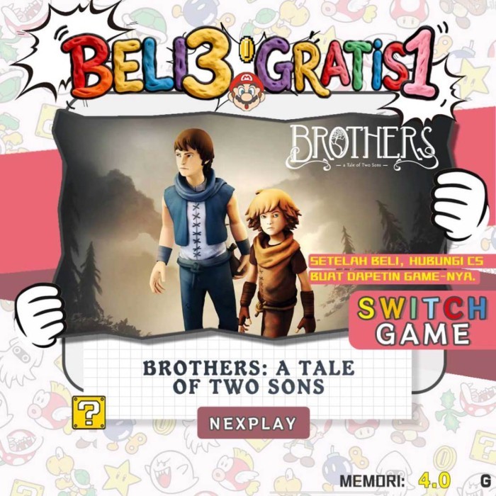 Brothers: A Tale of Two Sons Nintendo Switch  BELI 3 GRATIS 1