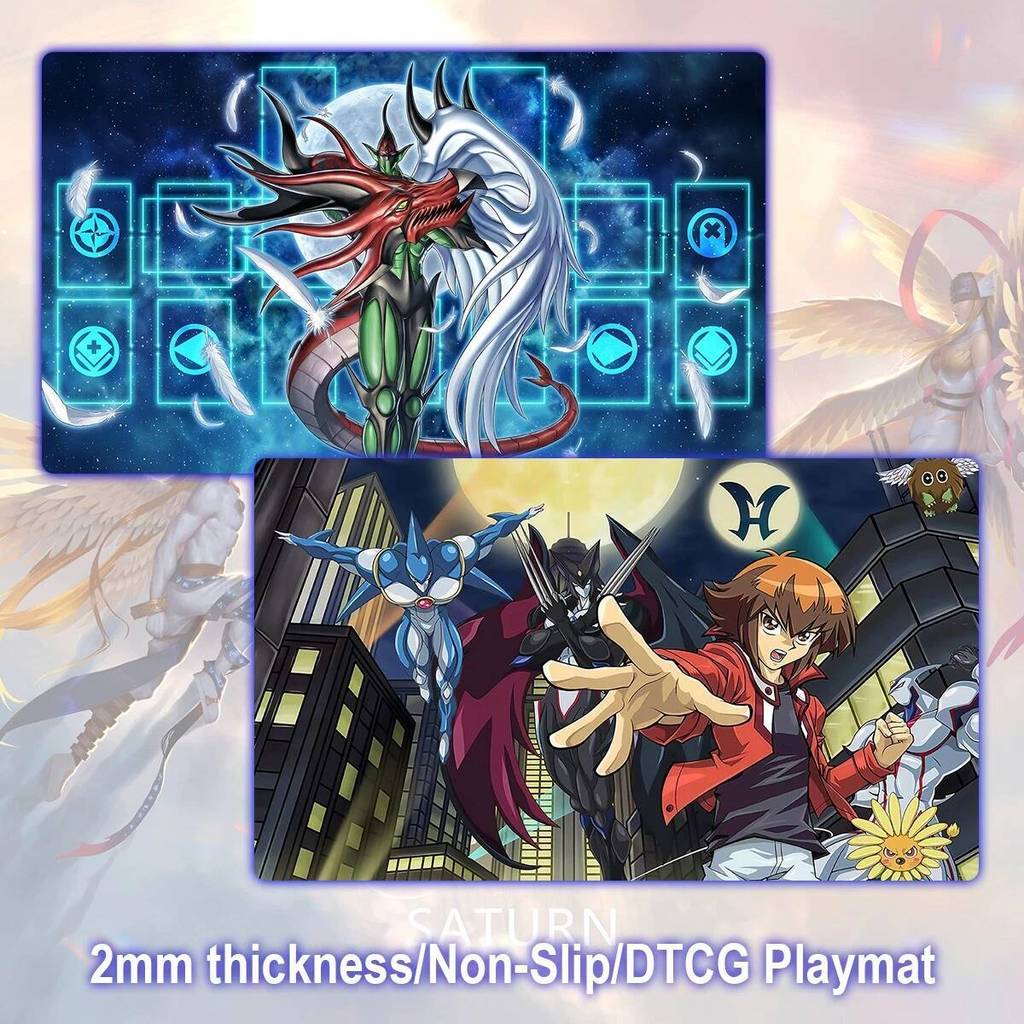 Yu-Gi-Oh Playmat HERO Ngọn Lửa Wingman Địa Ngục Rage Jaden Yuki TCG Thẻ Khâu Cạnh Trận Đấu Trò Chơi 