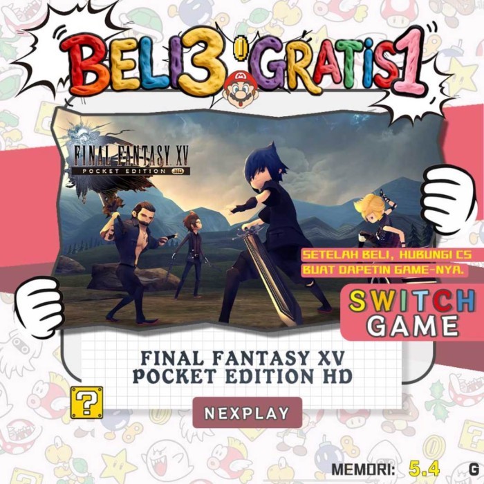 FINAL FANTASY XV POCKET EDITION HD  Phiên bản Nintendo Switch 2 Nintendo Switch BELI 3 MIỄN PHÍ 1