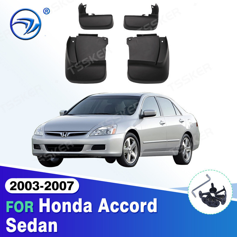 4 Đen Bắn Vệ Binh Bùn Chắn Bùn Fender Cho Xe Honda Accord Sedan 2003-2007 2004 2005 2006