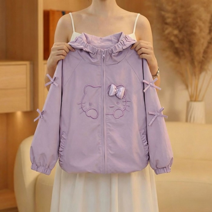 Girls' Morning Jacket Children's Clothing New Children's Style Cartoon Hooded Top Girl's Jacket