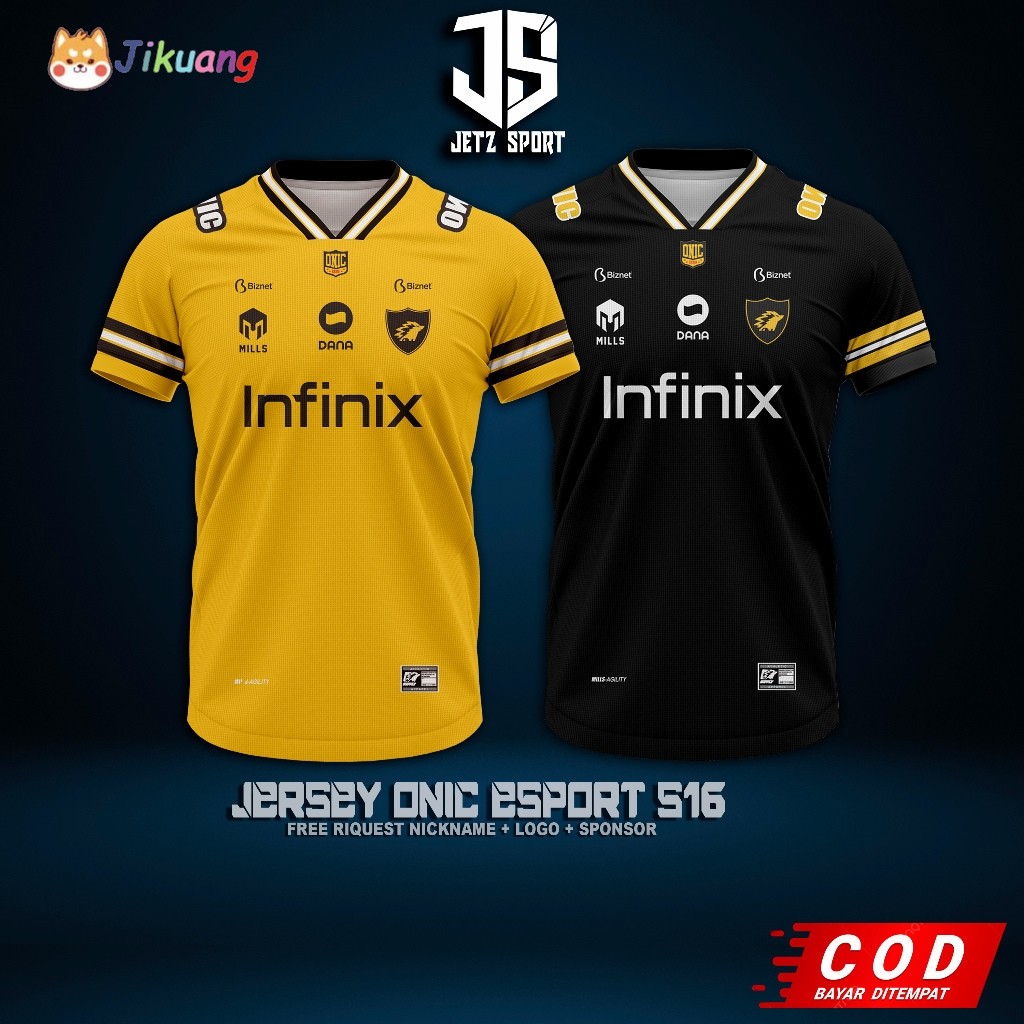 Áo thun ONIC FNATIC mới nhất, jersey MPL ID S15 2026, kèm biệt danh miễn phí