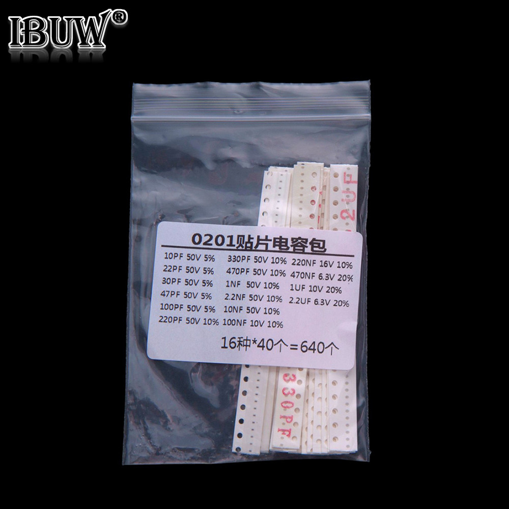 16Vua Mỗi 40 Chiếc 0201 0402 Tụ Điện smd Bộ 1pf 1uf 10uf 100NF 2.2UF 220PF 47PF