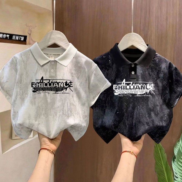Polo Shirt, Children's Summer Clothing, Fashionable Boy's Cool Street Style Short-sleeved T-s