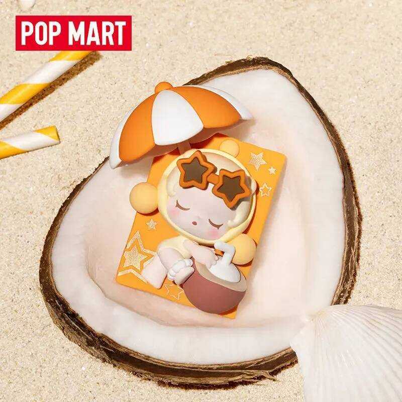 POPMART POP BEAN Island Vacation Series Fridge Magnet Blind Guess Bag Mystery Box Toys Doll Cute Ani