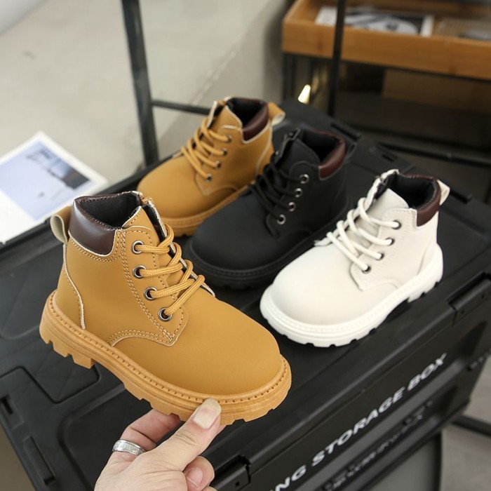 Boys' Martin Boots Leather Versatile Short Boots Spring And Autumn Single Boots For Small And