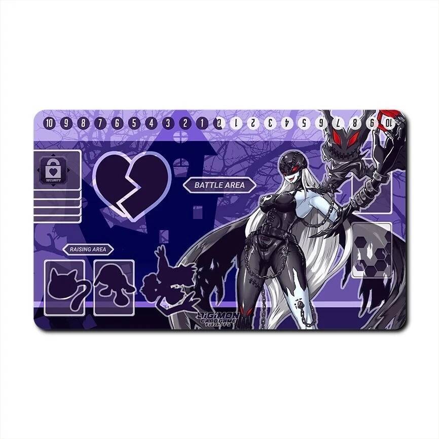 Digimon Playmat Với Zones Digimon CCG Card Game Devimon PlayMat 24x14in Game Chống Mousepad