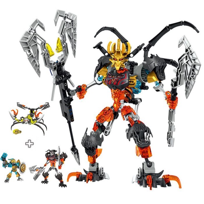 🌈 Mặt nạ Bionicle Master Boy Mecha Hero Factory Fusion Robot Building Block Toy