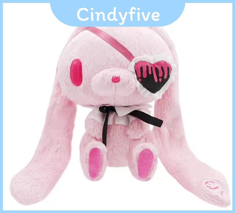 Gloomy Bunny Gothic Eye Patch Móc khóa đồ chơi sang trọng với bông Pp mềm cho người sưu tập