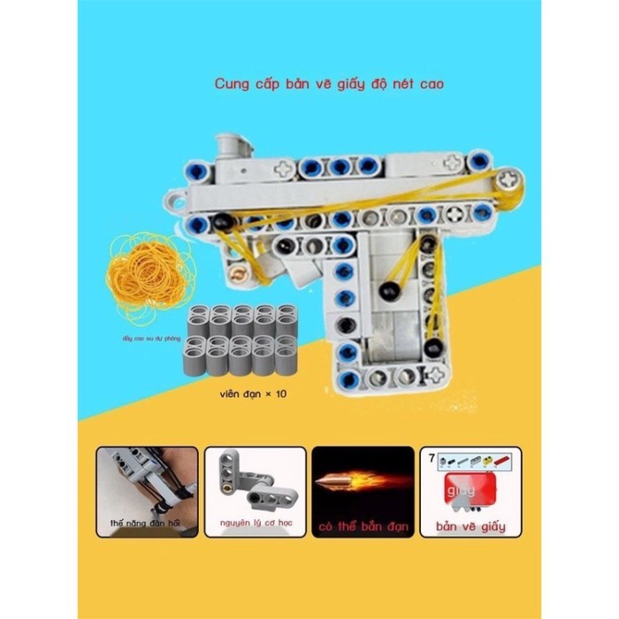 [SẴN-RẺ] Tương thích với Lego xếp hình, súng cao su, plug-in, súng phóng, mô hình đồ chơi lắp ráp b