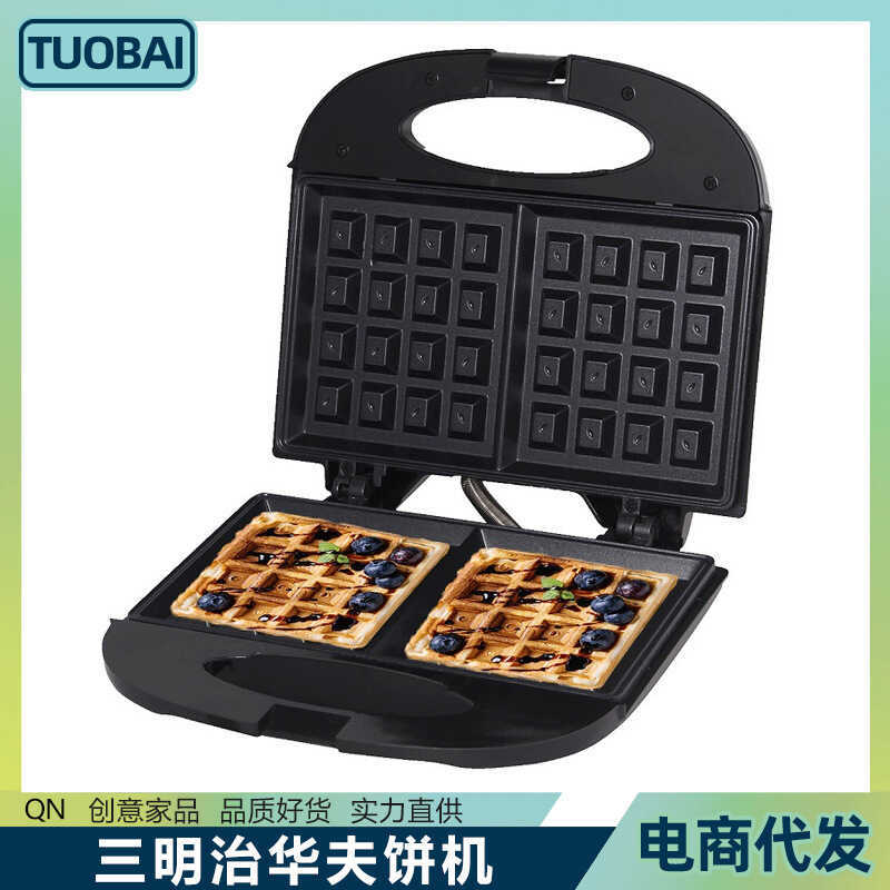 Tiêu Chuẩn Châu Âu 220V Sandwich Waffle Maker Hộ Gia Đình Ăn Sáng Bánh Mì Nướng Bánh Mì Trứng Waffle