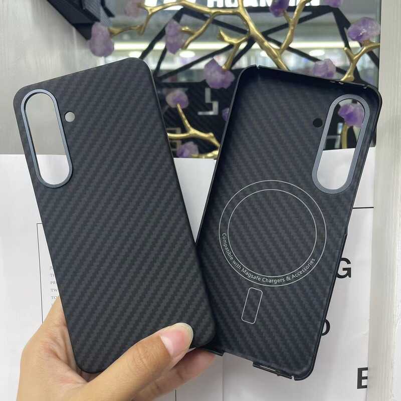 Thích hợp cho Samsung S24 Vỏ điện thoại Kevlar loại từ tính S24Ultra Fang Lun Fiber Ultra-Thin S24 V