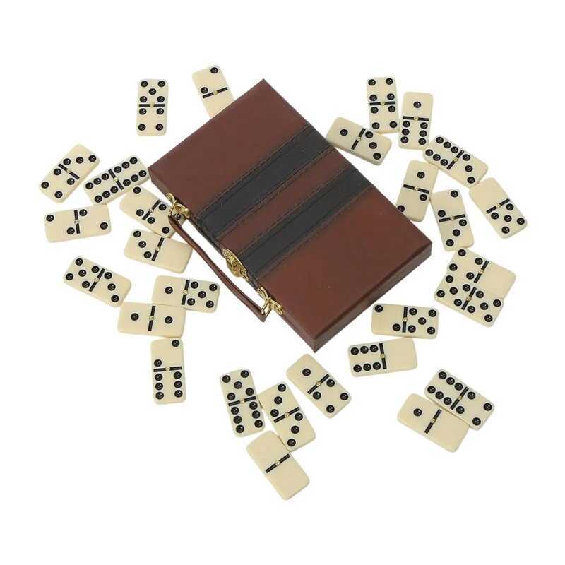 Double Six Dominos Set Classic Tiles Favor Trò chơi xếp hình chuyên nghiệp 28 Dominoes