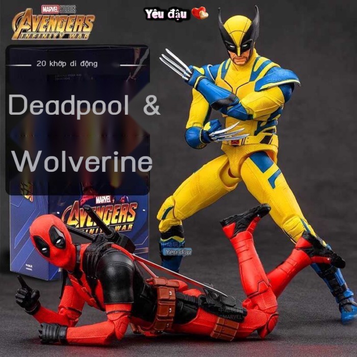 Wolverine Logan X-Men ngoại vi di chuyển được nhân vật Siêu Chiến Tranh Deadpool mô hình búp bê đồ
