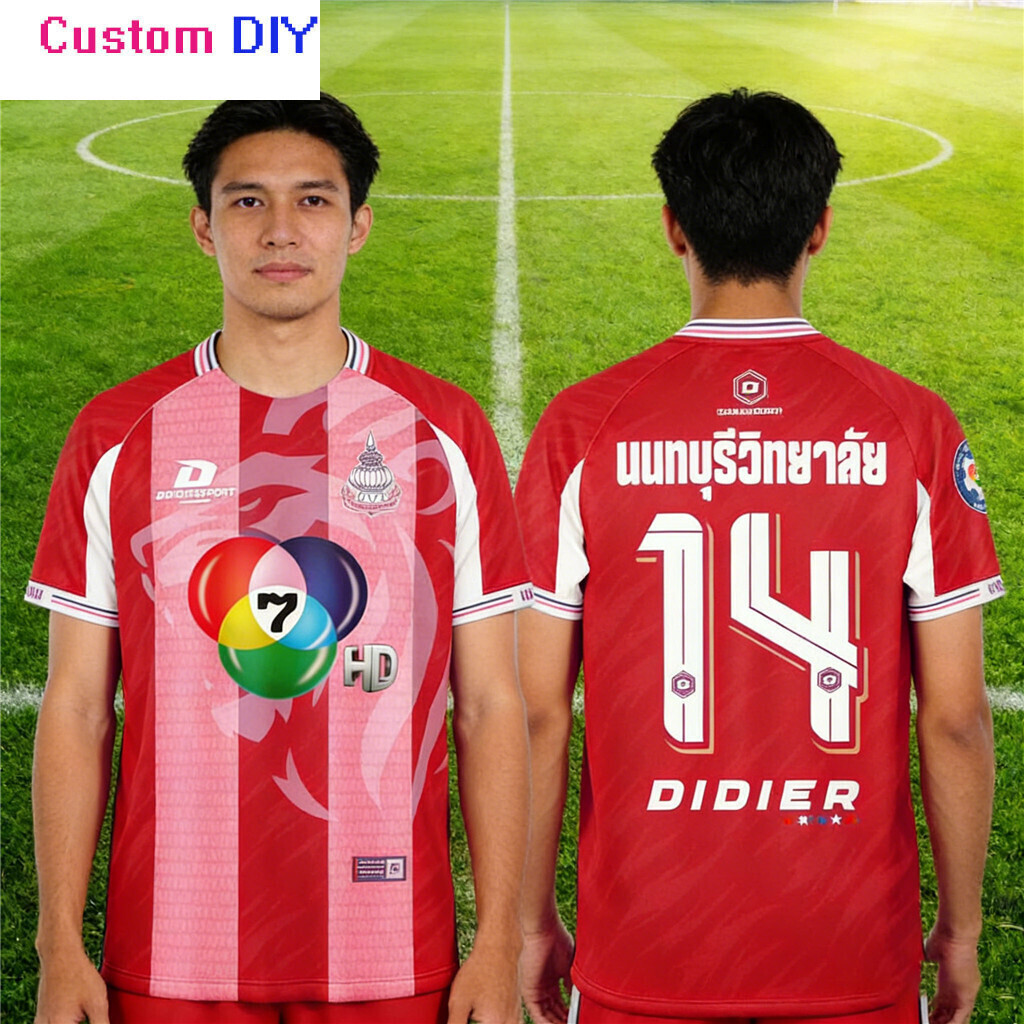 2026 Mới Nonthaburi College Football 7 Màu Áo Cổ Tròn Áo Thoáng Khí
