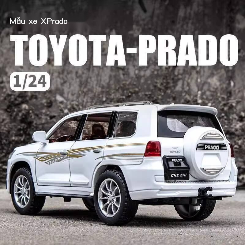 Mô Toyota Prado, mô phỏng hợp kim, địa hình ngầu, quà tặng xe đồ chơi cho bé trai