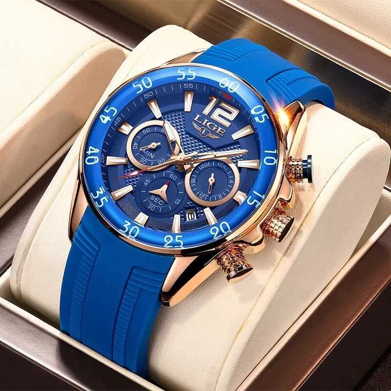 Đồng hồ thạch anh LIGE / LIGE Đồng hồ đeo tay nam chống nước Chronograph đa chức năng