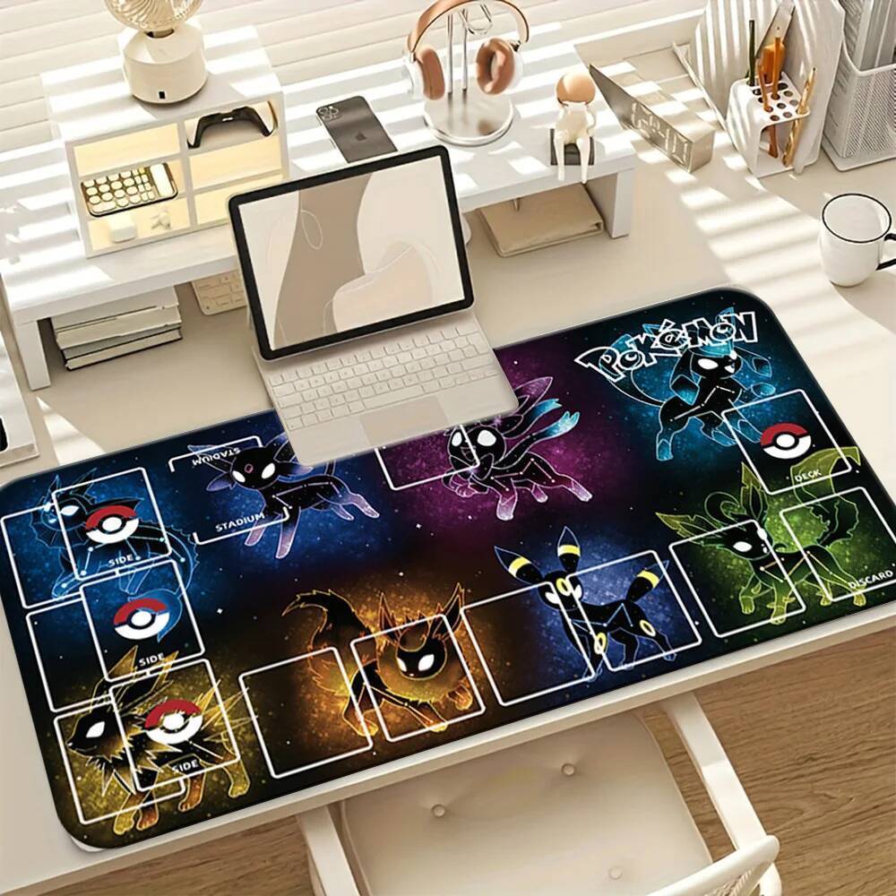 Eevee Evolutions Umbreon Jolteon Flareon Galaxy TCG Playmat Lớn Chống Trơn Trượt Chuột Chơi Game Pad