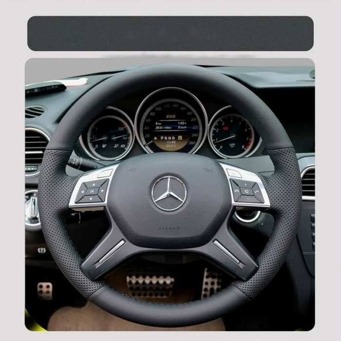  Vỏ tay lái phong cách mới và cũ của Mercedes-Benz C180 c200 c260 e200 e260 ml Vỏ da khâu tay cấp St