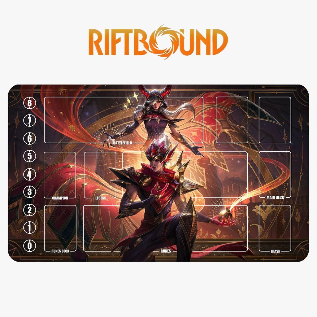 League of Legends Runes Battlefield Card Pad, Reverse Yuxia Seaming Tấm lót thẻ có thể giặt được Tấm