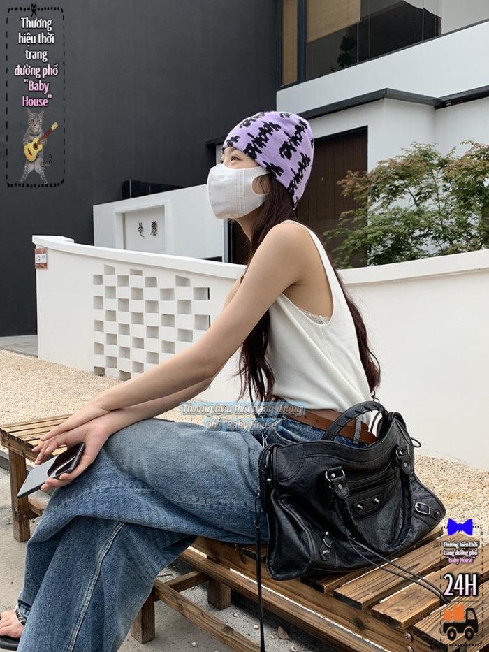 『CUPON』Paris Đinh Tán Xe Máy Túi ABG Hot Girl Túi Cao Cấp Công Suất Lớn Thường Ngày Đeo Vai Đa Năng