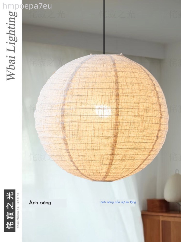 [Siêu Sale] Đèn thả nghệ thuật Isamu Noguchi Nhật Bản phong cách cổ điển, chụp đèn hình cầu, chất l