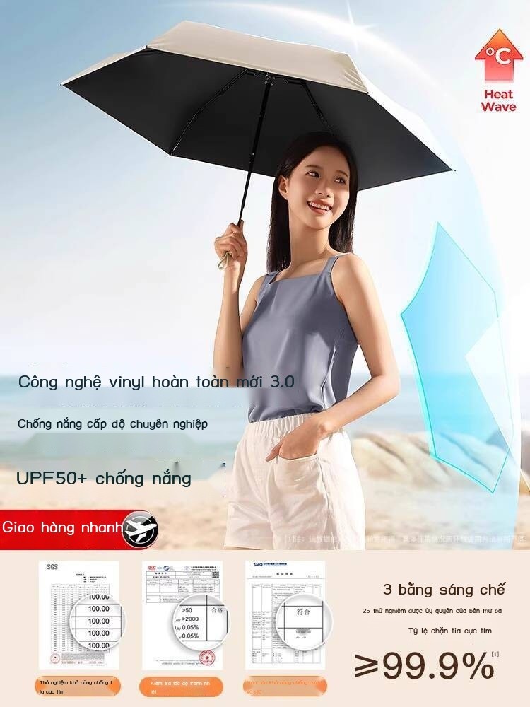 [Ảnh thật/Video] 2025 Ô mới, nhỏ gọn, di động, bảo vệ UV, gấp cho sinh viên, ô che nắng và mưa J107