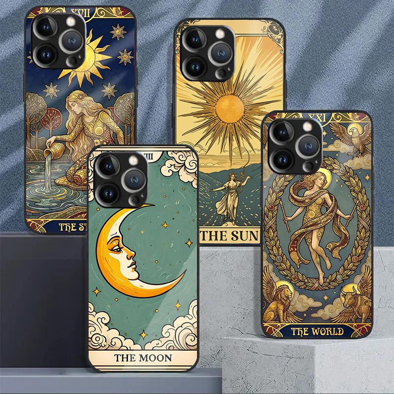 Tarot Card 01 Vỏ Điện Thoại Kính Cho IPhone 17 16 15 14 13 12 11 Pro XS Max Plus Mini X XR 8 7 6s SE