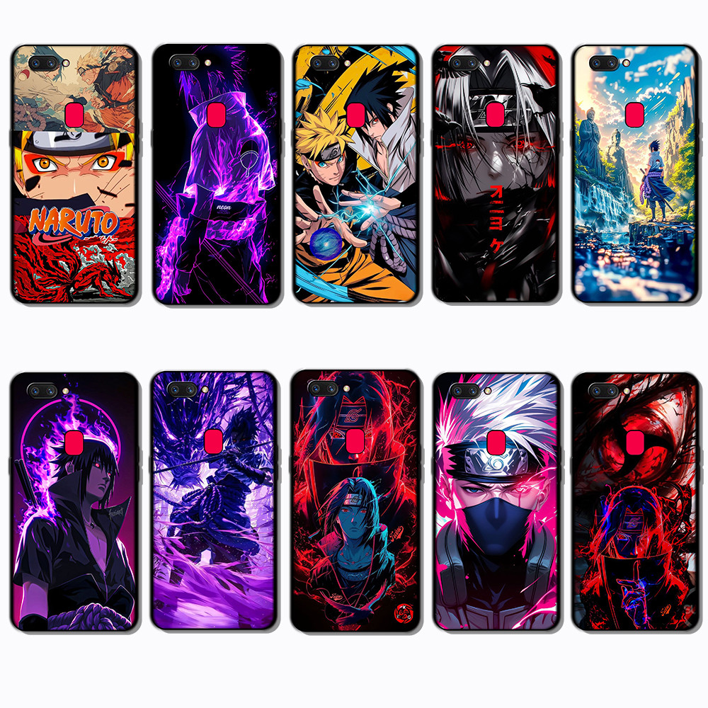 Ốp điện thoại màu đen mềm cho OPPO A1 A1K A3S A5 A5S A7 A8 A9 A11 Naruto sasuke Anime Cover