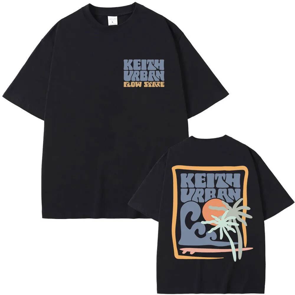 Keith Urban 2026 Album Mới Flow State Tour Áo Thun In Đồ Họa Cotton Tee Dạo Phố Nam Nữ Cổ Tròn Áo Mù