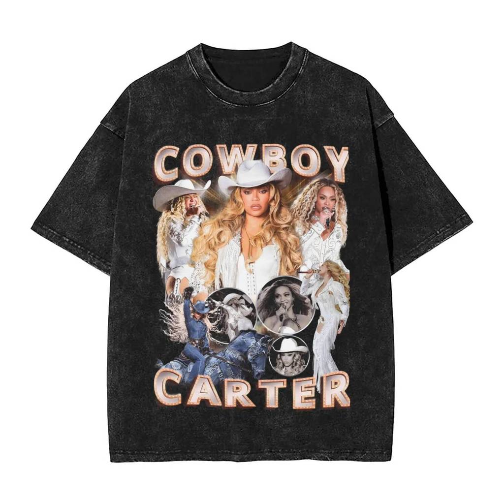 Nam Nữ Wased Áo Thun Beyonce Cowboy Carter Tour 2025 In Hình Áo Trang Phục Oversize Bootleg Ca Sĩ Ra
