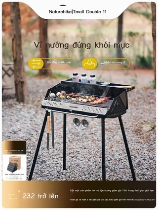 [HOT HIT] Lò đứng Nokke Moyan, BBQ cắm trại, than di động, lò xiên than, bếp nướng ngoài trời