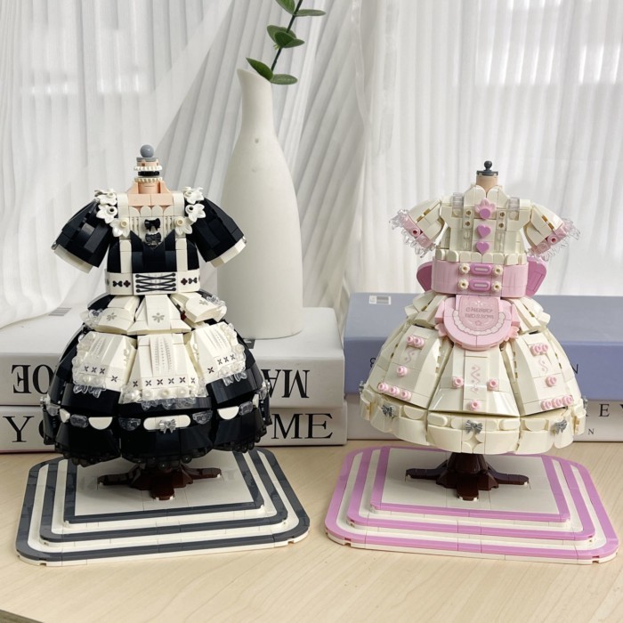 Váy loli khối xây dựng cổ điển Loli váy đồ trang trí cho bé gái lắp ráp và tặng cho bạn gái bạn gái