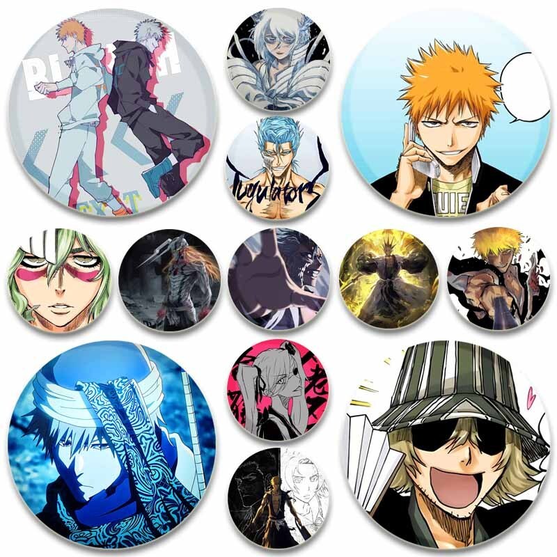 Anime Bleach Trâm Cài Tròn Hoạt Hình Chân Rukia Renji Byakuya Kuchiki Byakuya Sajin Renji Huy Hiệu T